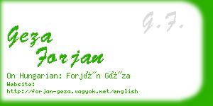 geza forjan business card